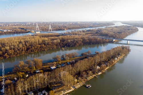 River bend landscape from above