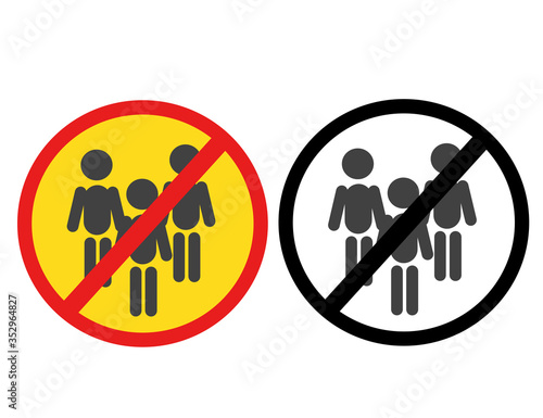Social distancing signs, icon, symbol vector illustration 