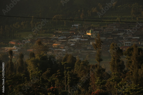 small village at the foot of the mountain