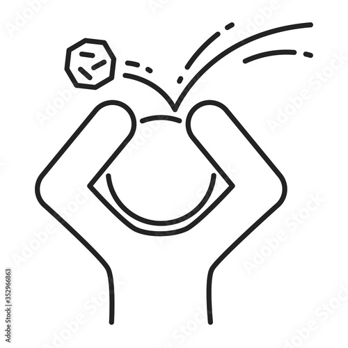 Physical humiliation black line icon. Harassment, beat and violence. Isolated vector element. Outline pictogram for web page, mobile app, promo.