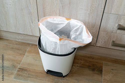 Garbage bin in the kitchen