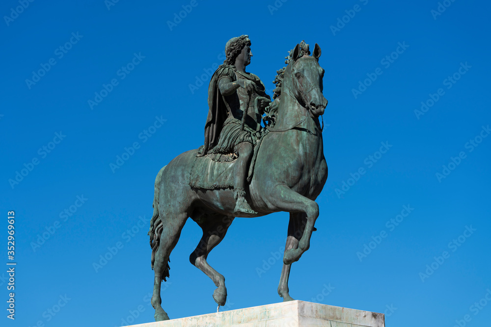 View of Louis XIV statue