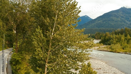 The river is originating as the Chilliwack River in the North Cascades National Park in Washington state, USA. In British Columbia, Canada, at Vedder Crossing, the river changes its name to the Vedder photo