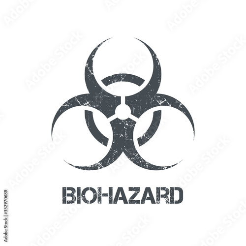 Coronavirus, Biohazard symbol on a white background. Danger Virus sign. Grunge style. Stock vector illustration.