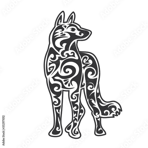 Vector pet Dog stylized vector illustration for logo and print isolated on white