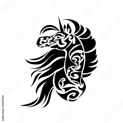 Wallpaper Mural Magic unicorn silhouette vector illustration. Torontodigital.ca