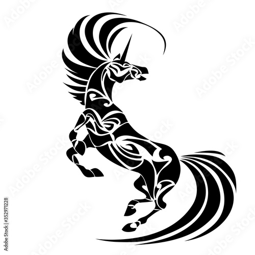 Horse, hand drawn vector stylized illustration