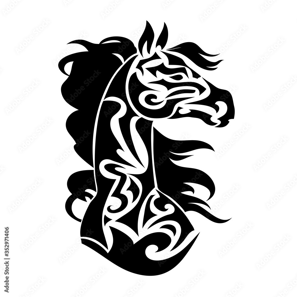 Fototapeta premium Vector silhouette of horse.