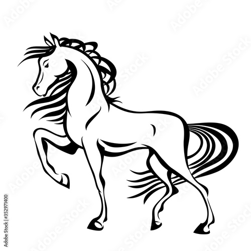 Horse, hand drawn vector stylized illustration