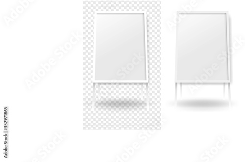 Mockup Banner Stend Isolated White And Transparent Background