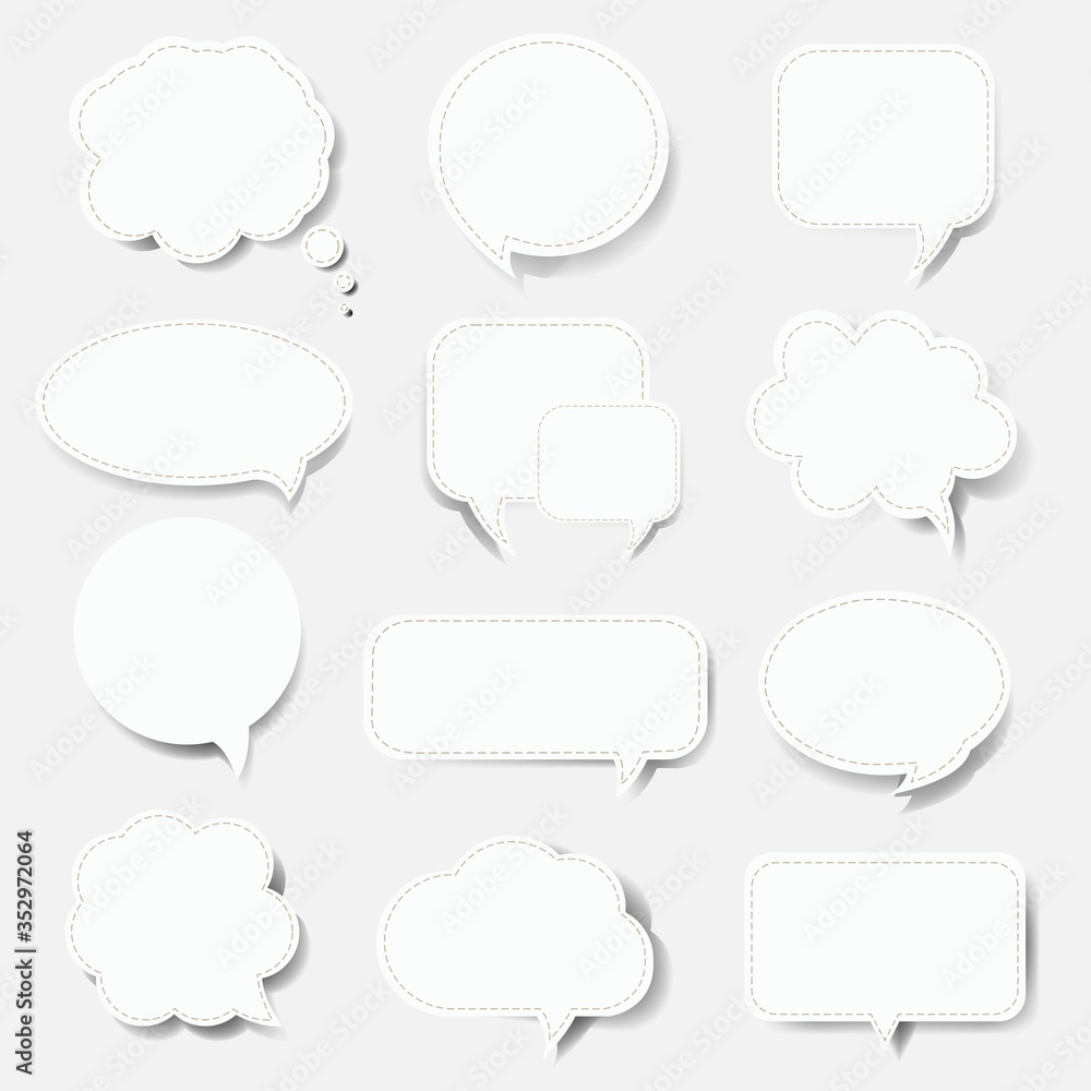 Speech Bubble Set White Background