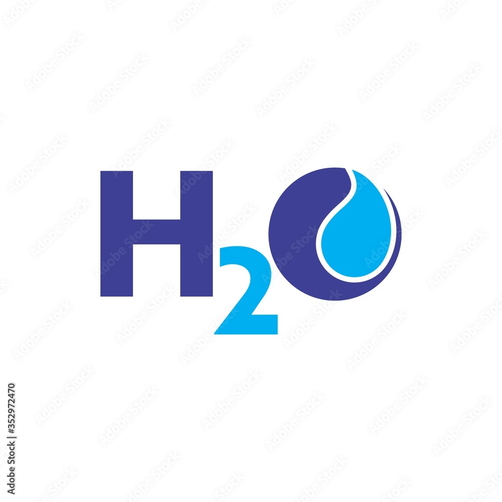 Fototapeta premium H2O water logo design vector