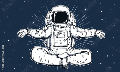 Hand drawn astronaut  vector illustration