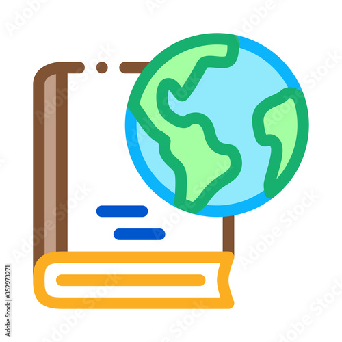 history of geography science icon vector. history of geography science sign. color symbol illustration