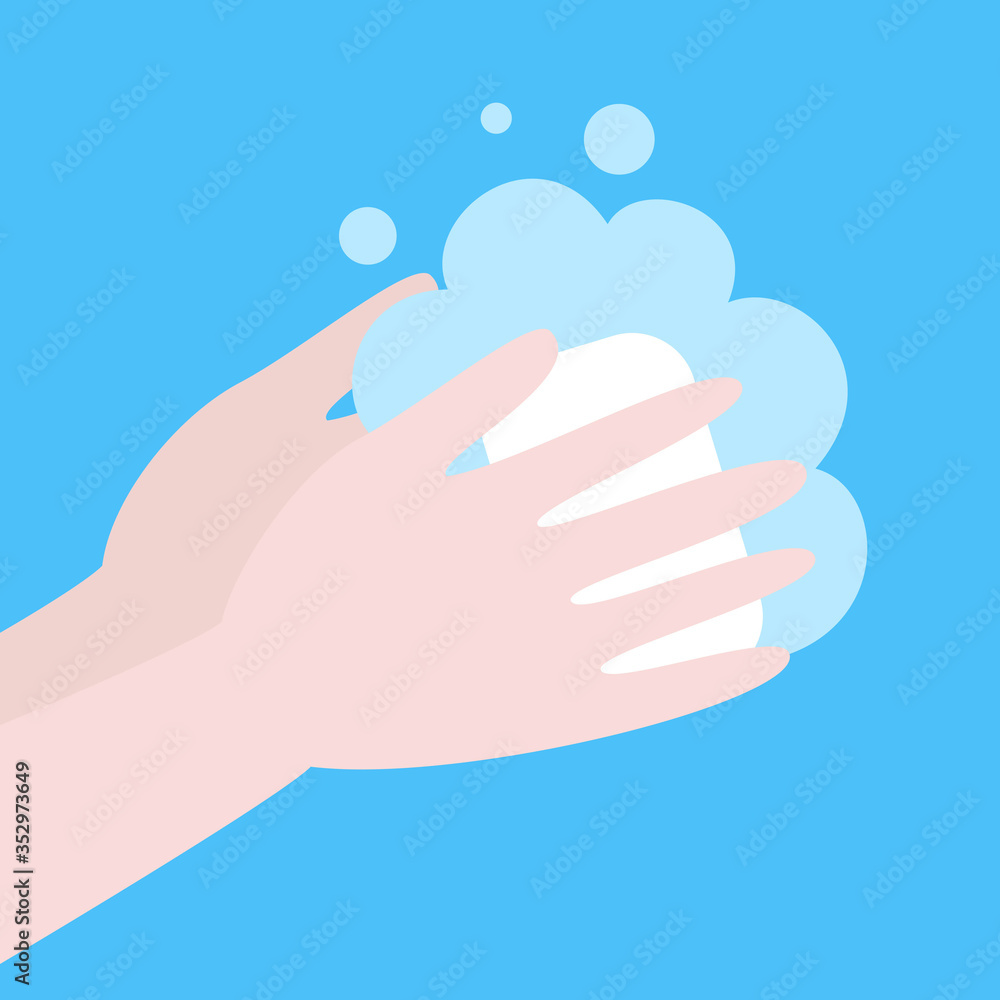Hand wash icon in flat design. Hand wash icon in flat design.