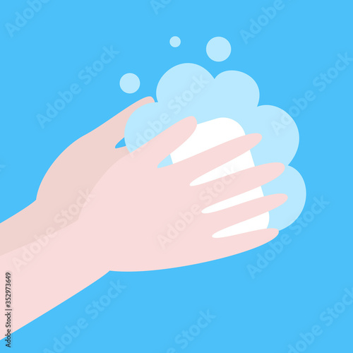 Hand wash icon in flat design.