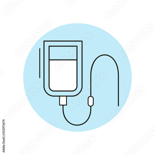Drop counter medical icon in flat design.
