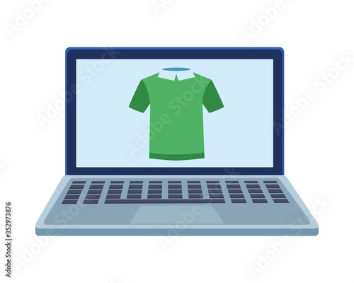 laptop computer portable with shirt