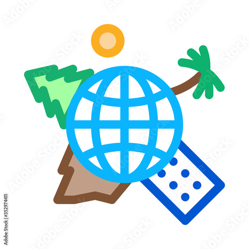 human geography science icon vector. human geography science sign. color symbol illustration