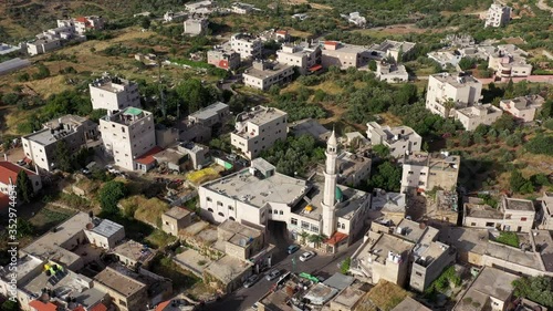 Aerial View over mosque In Palestinian Village, Beit Surik,  photo