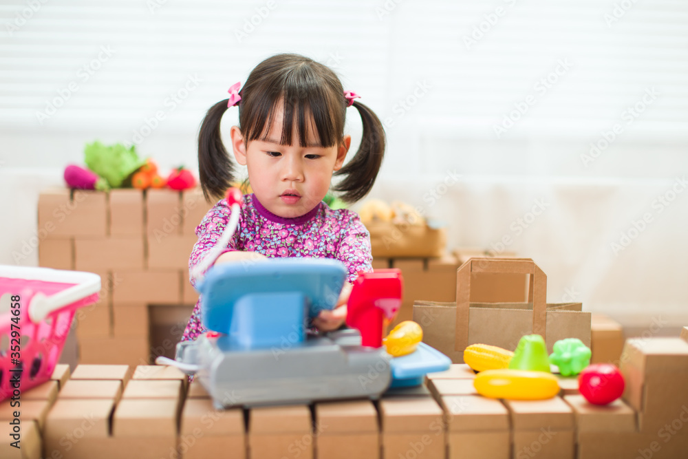 toddler girl pretend play sweet shop keeper at home toddler girl pretend play sweet shop keeper at home