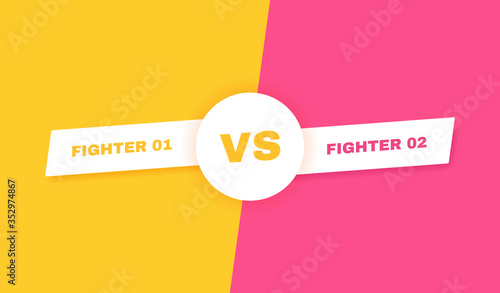 Modern versus battle background. Vs battle headline. Competitions between contestants, fighters or teams. Vector illustration