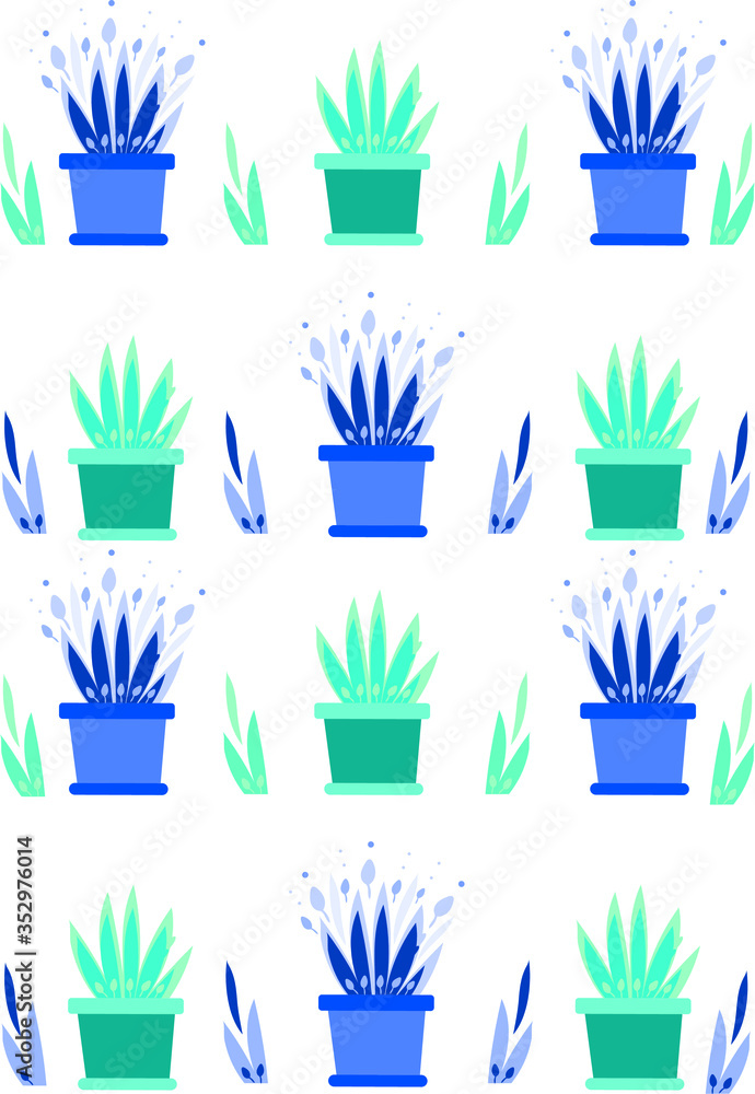 pattern with flowers in pots pattern with flowers in pots