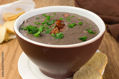 Traditional Brazilian beans soup called caldo de feijão