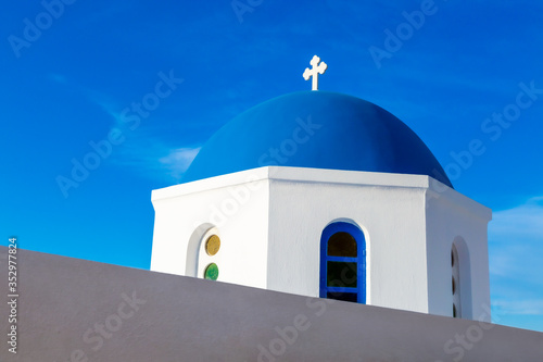 View of Oia the most beautiful village of Santorini island in Greece.