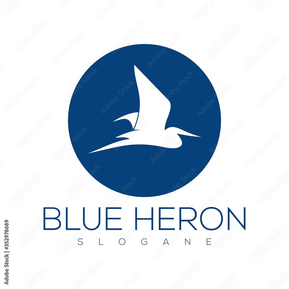 blue heron logo design vector blue heron logo design vector