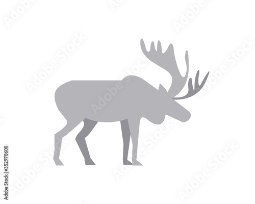 reindeer animal silhouette isolated icon