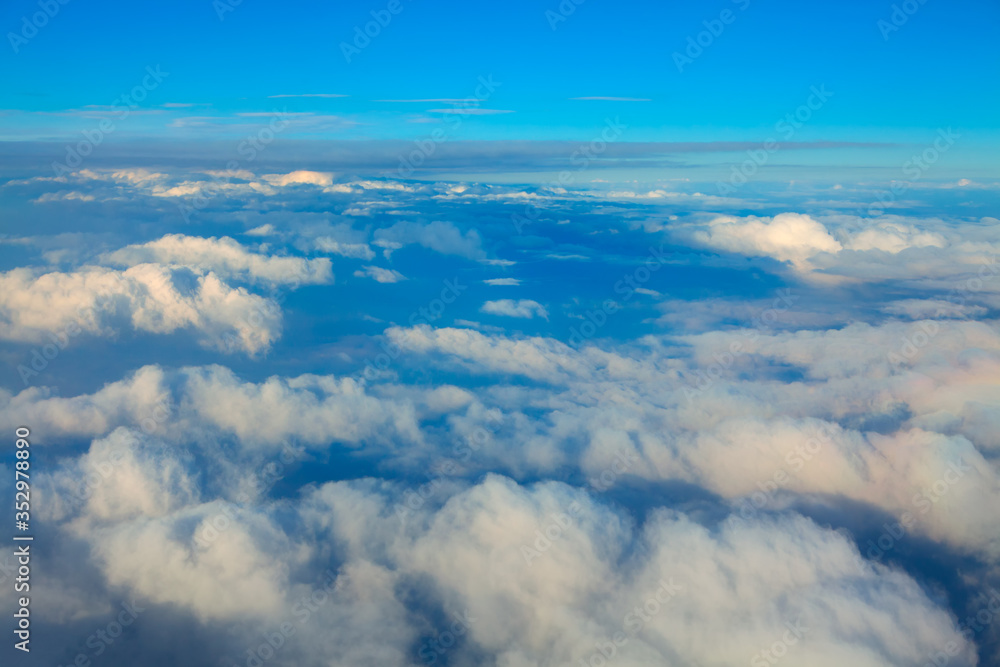 Flight Above Clouds in the Daytime 