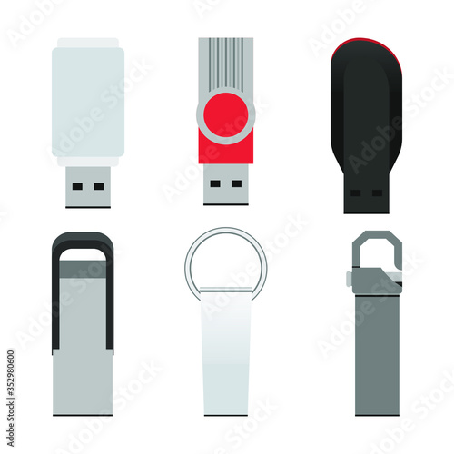 Vector iillustration of flashdisk, bundle icon, USB flash, isolated on white background