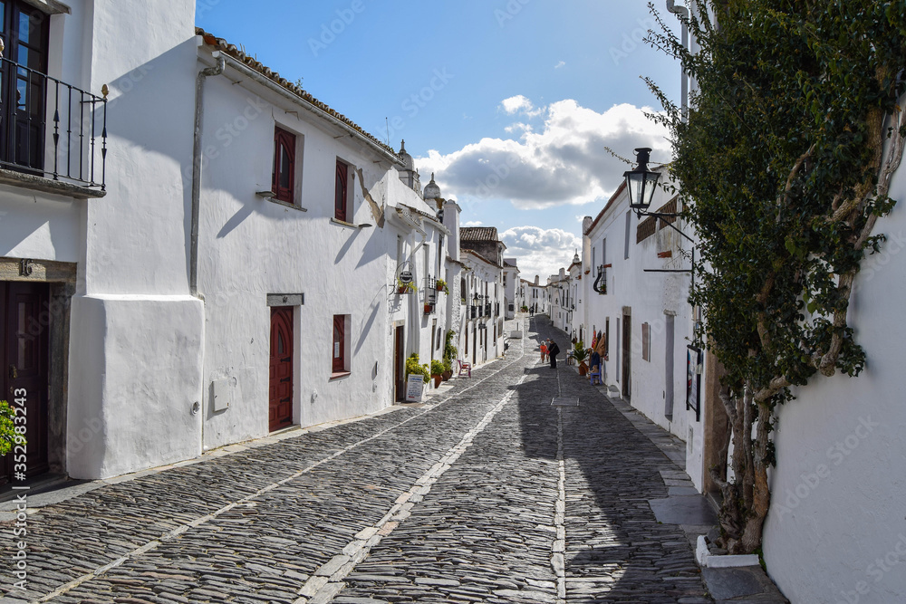 Monsaraz - Portugal. Street in the medieval town of Monsaraz, Alentejo