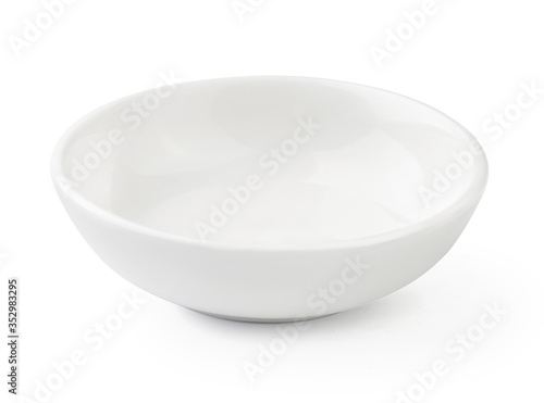 White bowl isolated on white background photo