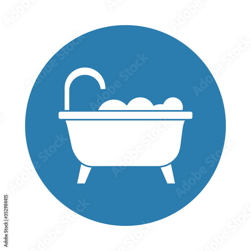 bath tub silhouette block style icon