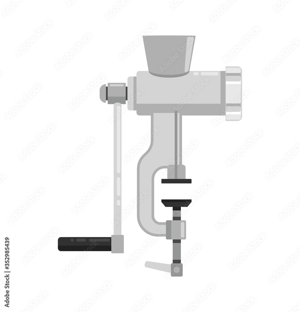 Retro meat grinder flat vector icon design Retro meat grinder flat vector icon design