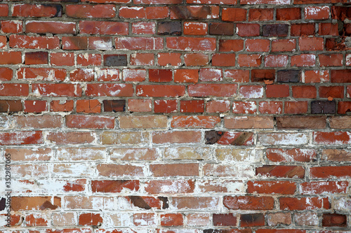 Old brick wall, rustic style. Grunge background. BRIC. Wallpaper.