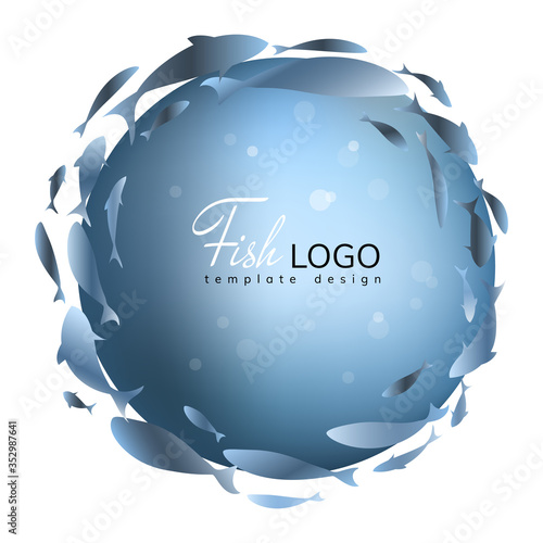 Fish swirl logo design template for fish merchant or seafood restaurant. Vector illustration.