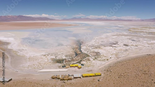 Aerial shot at Polques hot springs - South of Bolivia.