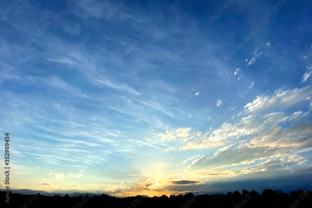 sunset with clouds