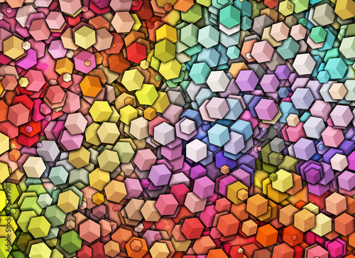 Billede på lærred pattern from many multicolored cubes