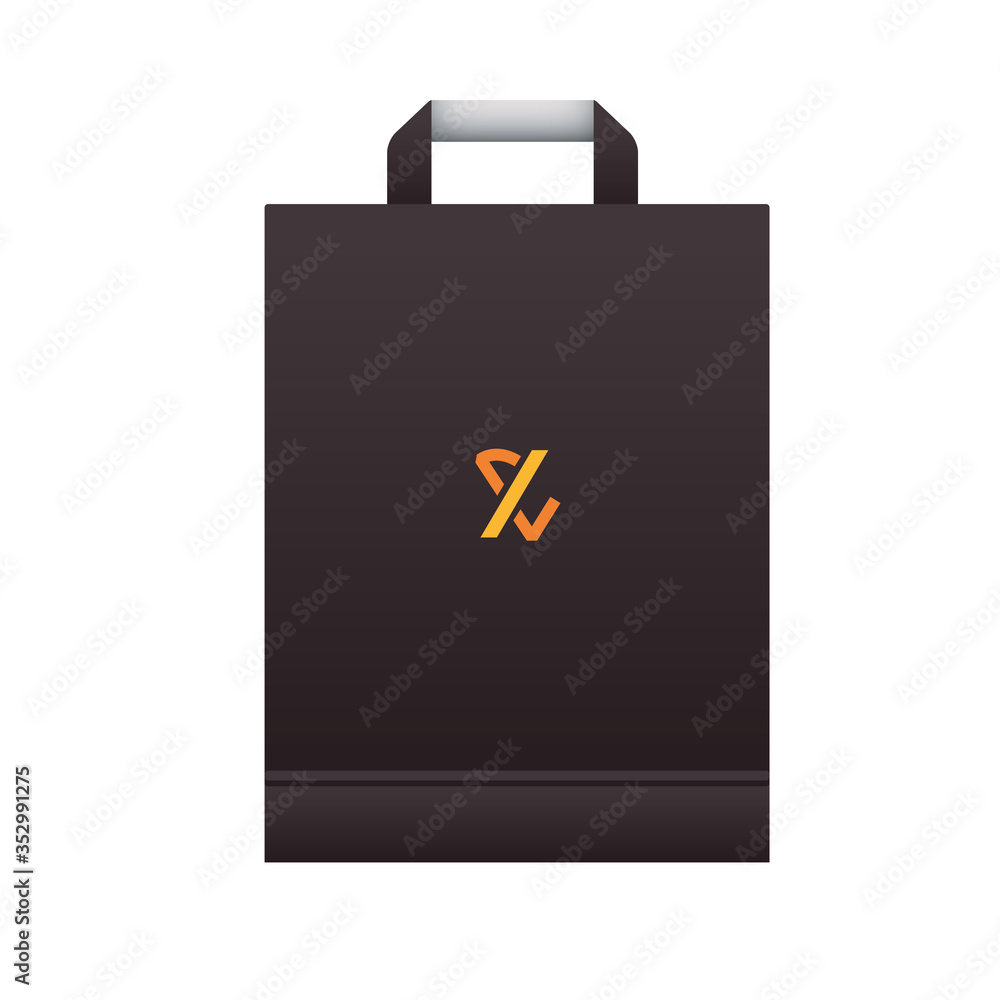 shopping bag with stationery template