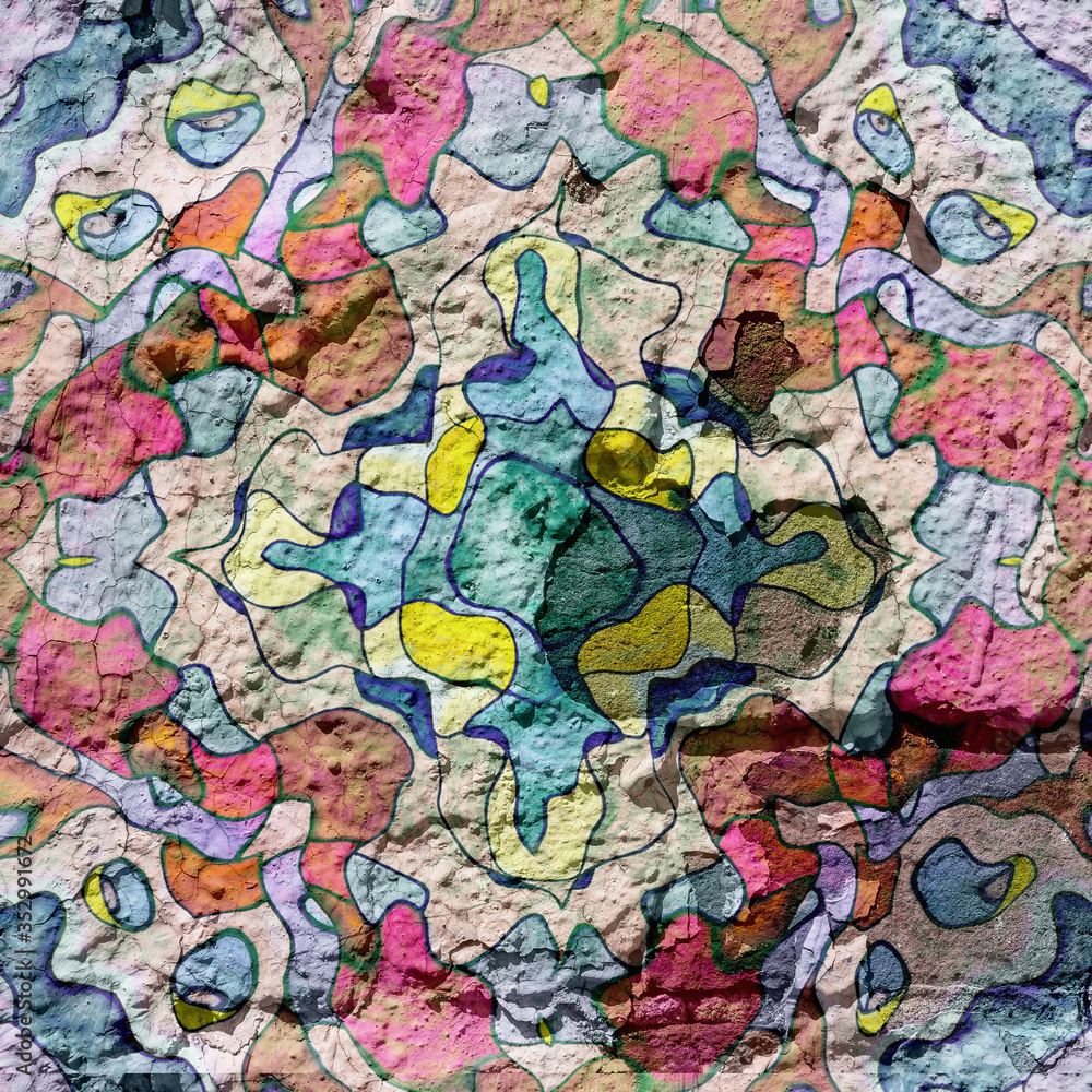 Obraz premium Modern abstract paint. Art wall- brick background. Decor design- street style