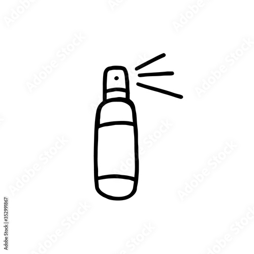 hand cleaner.hand-drawn hand sanitizer isolated on a white background.Doodle style.Gel for cleaning hands.