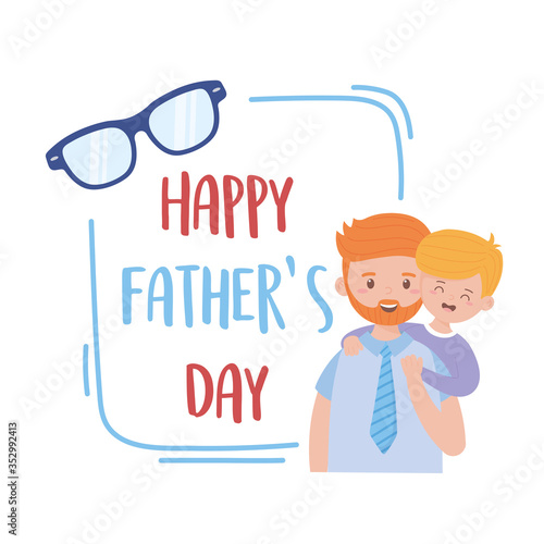 Father with son on fathers day vector design