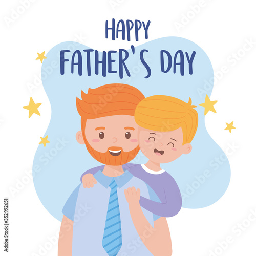 Father with son on fathers day vector design © Stockgiu