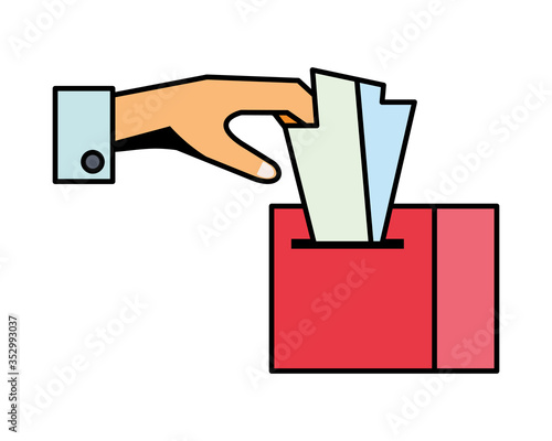 hand with damp clothes packing