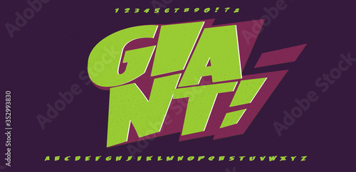 Vector font, alphabet and numbers. Giant letters are perfect for headlines and titles.