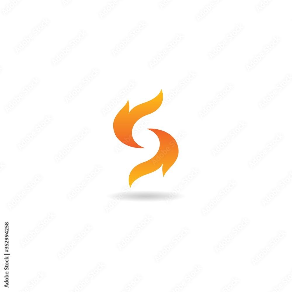 initial s with flame logo design icon template initial s with flame logo design icon template